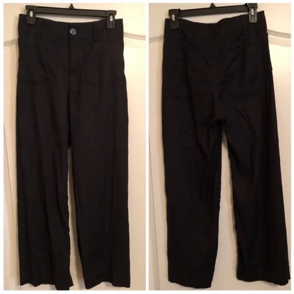 Anthropologie Maeve Colette Wide Leg Pant Linen Blend - Picture 4 of 7